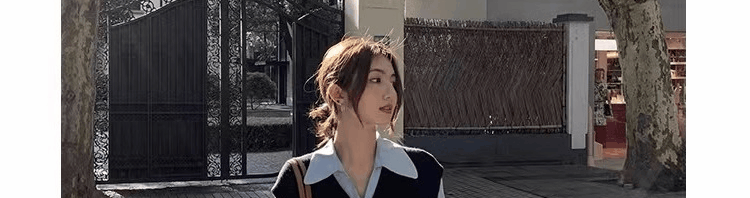 Женская жилетка 毛衣马甲背心衬衫两件套女衬衣春季2025新款搭配叠穿马夹针织上衣