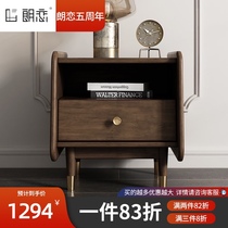  Middle-aged full solid wood bedside table Nordic simple bedside cabinet small apartment bedroom retro boxwood bucket cabinet storage cabinet