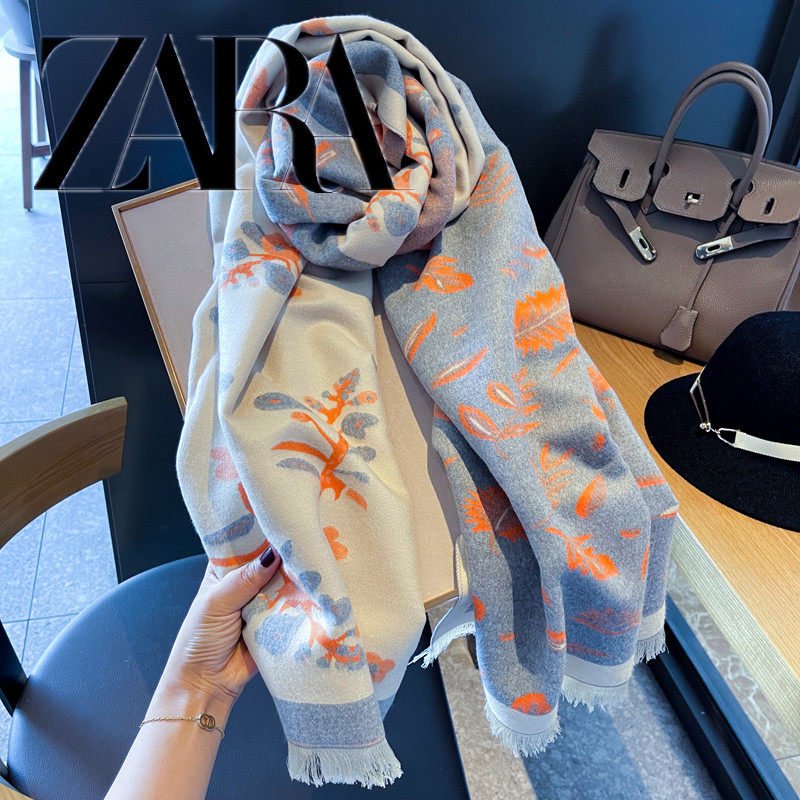 Spanish autumn and winter double bicoloured goat suede female parquet with thickened warm scarves with dual-use shawl collar