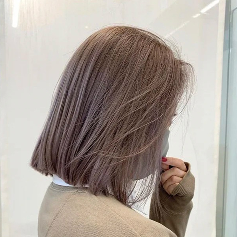 Flax tea brown hair dye 2021 fashion color yourself at home dye hair bubble plant pure cream female White