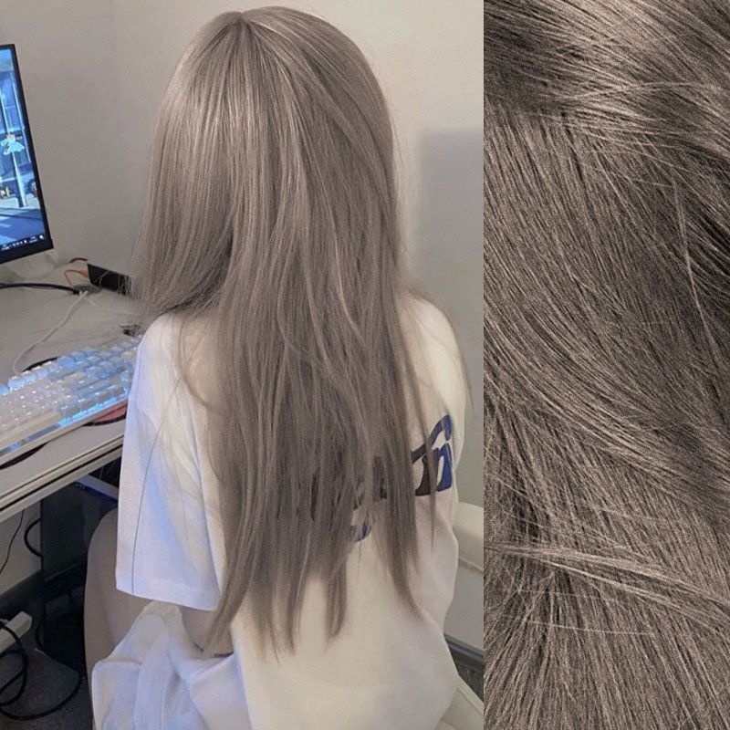 Milk Tea Grey Brown Dye Cream Pure yourself at home 2021 Pop color Conspicuous White Bubble Plant Summer Women