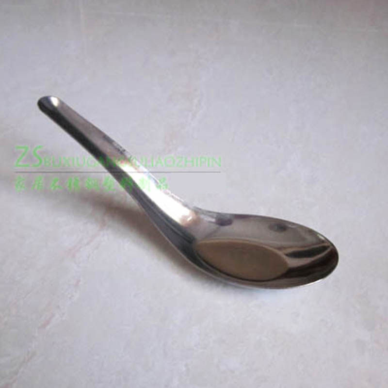 Flat spoon Stainless steel spoon Household kitchen tableware Student canteen eating fast food dining spoon spoon spoon