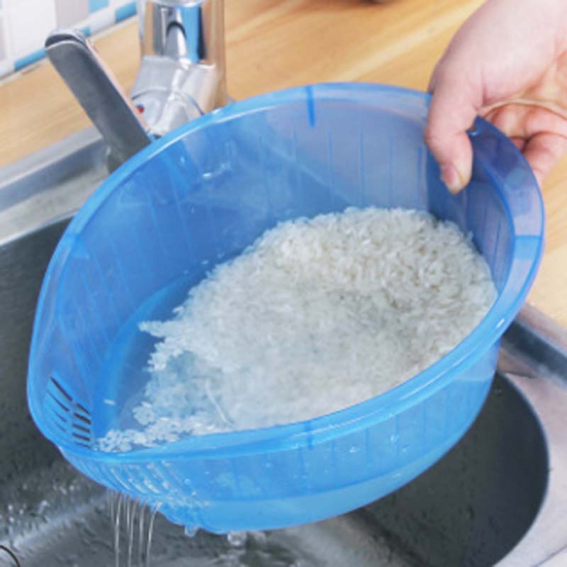 Plastic Transparent Wash Rice Basin Home Multipurpose Drain Screen Kitchen Wash basket Water Fruit Basket Number of Maughters