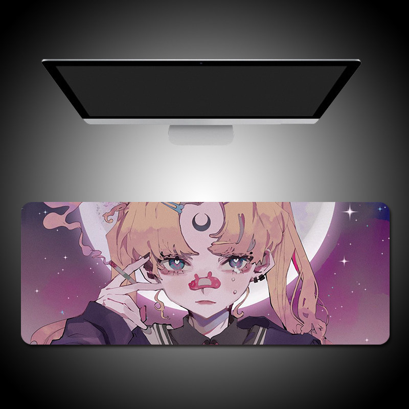Oversized Japanese Mouse Pad Sailor Moon Girls Computer Desk Pad Large Cute Thickened Dirty Resistant Keyboard Pad