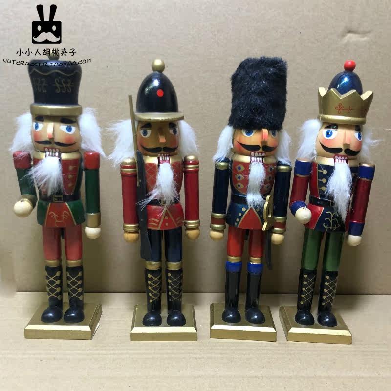 Nutcracker Puppet Metallic Paint King Soldier Combination Christmas Decoration 25CM