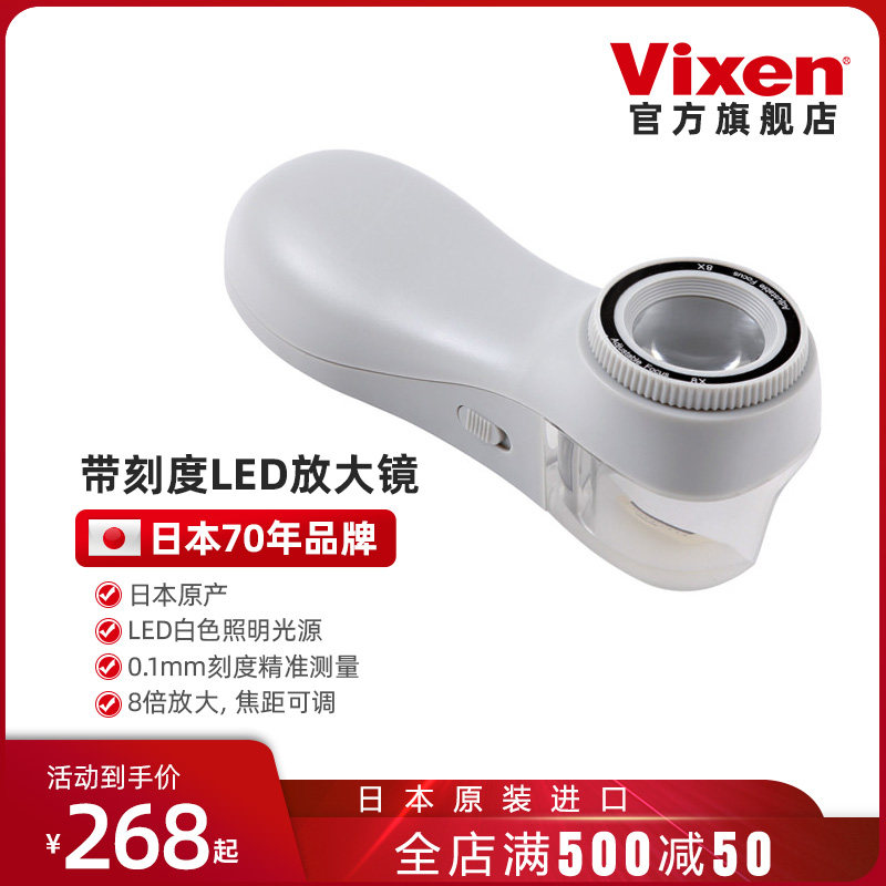 Japan imported LED magnifying glass high-definition liquor tobacco jewelry tea identification special 60 old people 50 hand-held antique coins with lamp scale stamp printing point purple sand pot dzi bead appreciation