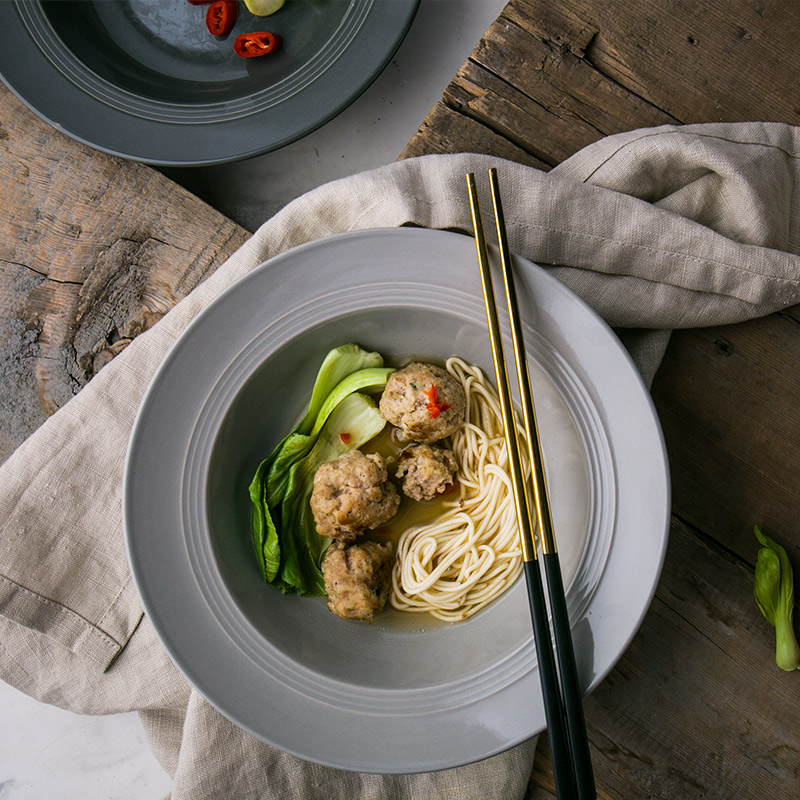 Creative ceramic straw hat plate Western pasta plate Fruit salad plate Threaded soup plate plate Household tableware European simple