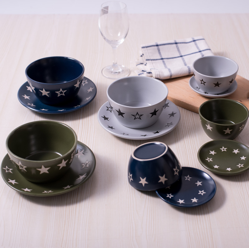 Blemishes beautiful and cute ceramic bowl home dinner dish set restaurant hotel tableware small bowl soup bowl bone dish