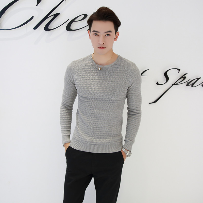 Áo len nam mùa đông phiên bản Hàn Quốc cổ tròn hoang dã rắn rỏi Slim rags new áo len mỏng phần áo len đôi áo đôi