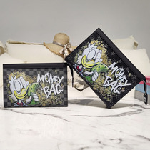Mens Handbags Genuine Leather Texture Society Small Group Personality Cartoon Hand Grip Envelope Large Capacity Male And Female Fashion Tide