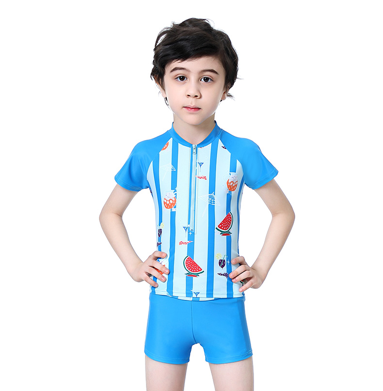 Đồ bơi trẻ em chia tay ngắn boyshort áo tắm nước nóng mùa xuân cho bé bộ đồ khô nhanh co giãn đào tạo học sinh nam - Bộ đồ bơi của Kid đồ bơi be trai 12 tuổi