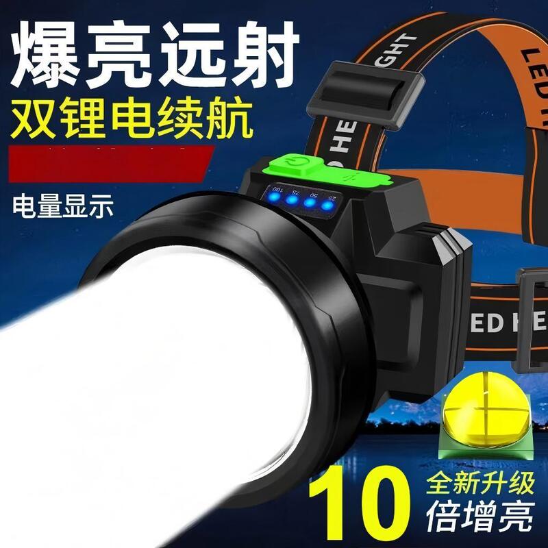Japanese Imported Headlamp 2026 New Model Ultra-Bright Strong Light Military-Grade Long-Range Rechargeable Waterproof Head-Mounted Night Fishing Mining Lamp