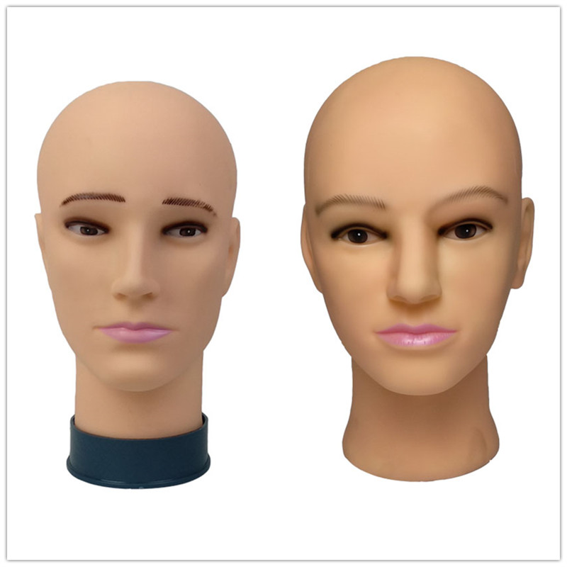 Men's head model wig wearing bracket glasses hat mask display dummy head bald head model hairless model head