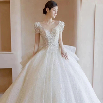 French light wedding dress 2022 new bride main yarn is running away from the princess