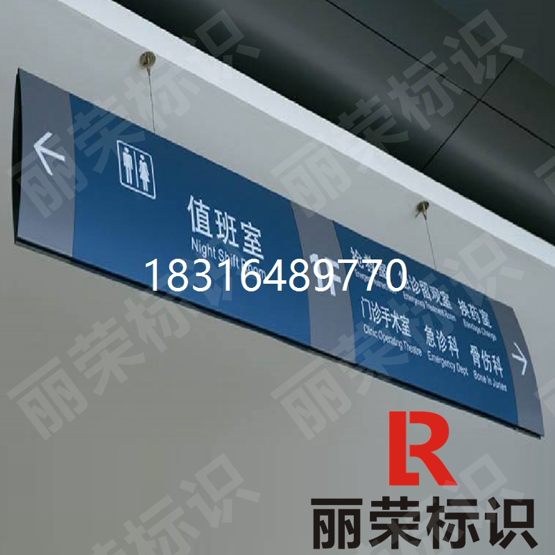 Custom Mall Hangtag Hospital Supermarket Signs Suspension Double Sided Hollowed-out Light Box Subway LED Signs Pointing to the Billboard
