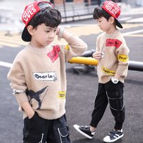 2021 Winter children sweater round neck letter Middle big boy sweater fashion Tide fan 999