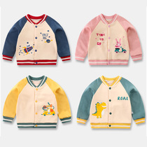Fall style plus thin suede baby jacket casual male and female child baseball clothes foreign air children cardiovert jacket