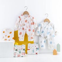 Baby jumpsuit long sleeve baby ha dress newborn baby pajamas Four Seasons boneless cotton monk dress cute print New