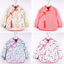 Number Pat 2 Down with children Pure cotton cover Autumn Winter Waterproof Long Sleeves Anti-Wear baby Eating Apron Bib