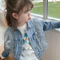 Girl 2021 New Autumn Clothes Children Han Version Denim Girl Foreign Air Jacket Baby Spring Autumn Blouse Leisure Tide