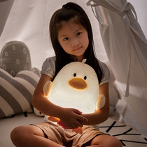 This thing is a duck plush soothing night light for children to sleep with a timed cute creative gift novelty LED charging model