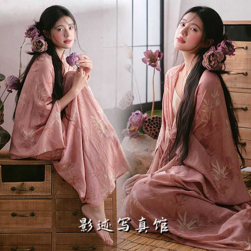 New Studio Photography Clothing: Chinese-Style Retro National Style Improved Hanfu for Women, Gentle and Elegant Ancient Style Photo Shoot Dress