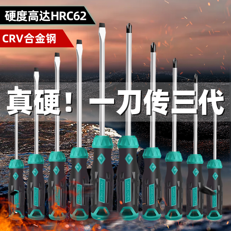 Screwdriver suit Strong magnetic cross-word screwdriver High hardness industrial grade Cone Household Tool Flat Mouth Plum-Taobao