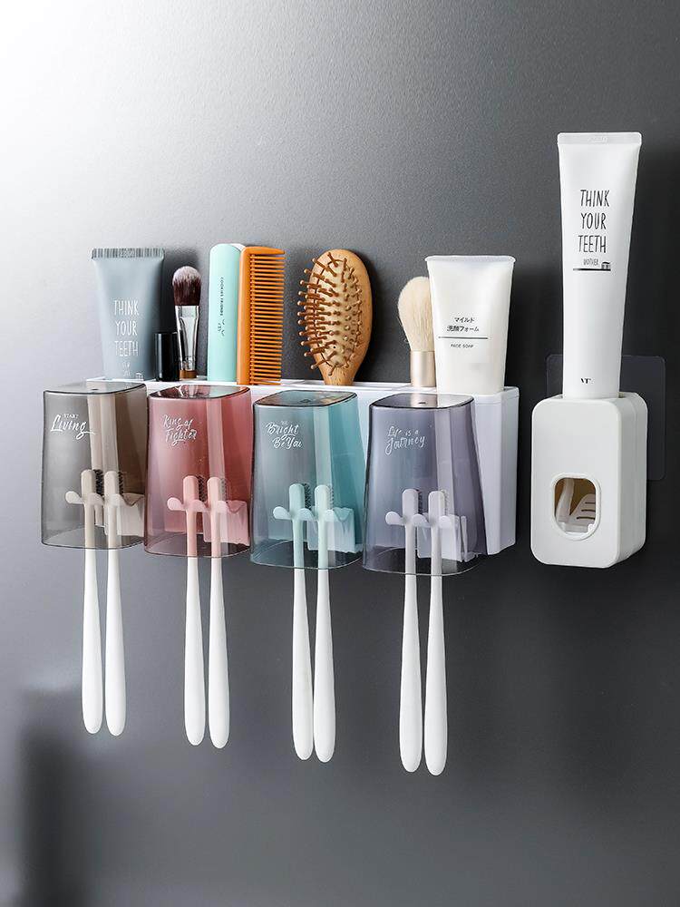 Home make-up room supplies household complete washbasin toothbrush toothpaste rack bathroom wall-mounted