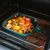 Delicate and beautiful cutlery plate creative advanced senses Nordic ceramic baking trays with handle ovens baking ovens