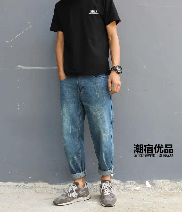 Jeans pour adolescent droite en vrac en coton pour Quatre saisons - Ref 1461311 Image 44