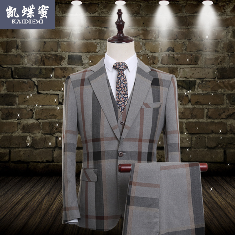 Yinglun Wind Suit Suit Men's Three Sets Four Seasons Business Casual Suits Men Wedding Gown Groom Renovated