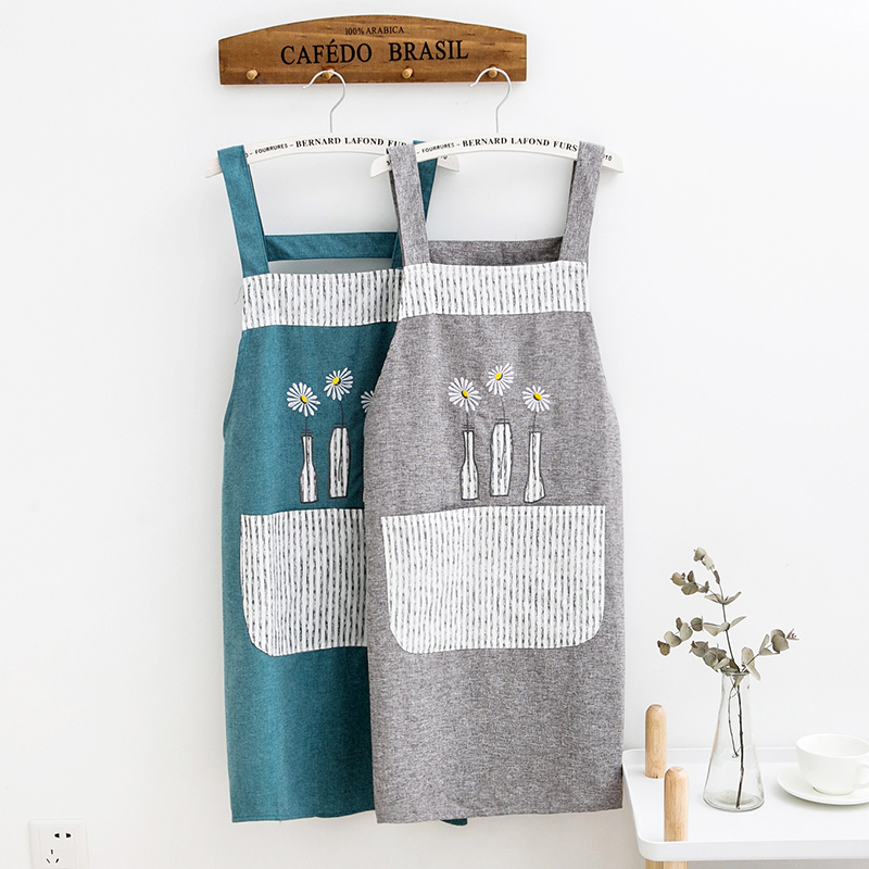 Han Edition Fashion Cotton Apron Adult Men and Women Cute Kitchen Work Cooking Anti-stained Low