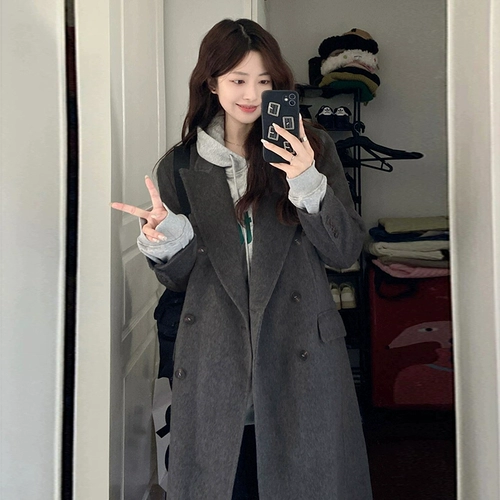 Пуховик, шерстяное демисезонное шерстяное пальто, демисезонный костюм, 2025 года, увеличенная толщина