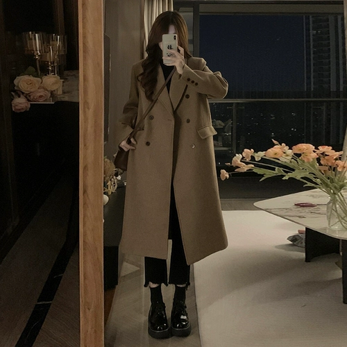 Пуховик, шерстяное демисезонное шерстяное пальто, демисезонный костюм, 2025 года, увеличенная толщина