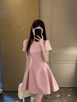 Розовый, короткий, короткий рукав