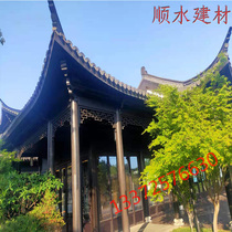 Aluminum alloy Ancient Chinese villa Antique aluminum components Wooden corridor Cloister Court beauty by railing hexagonal pavilion