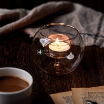 Handmade glass spherical aromatherapy candle holder bathroom aromatherapy Candlestick Net Red Cafe homestay home decoration candlestick