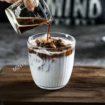 Mint life summer cold drink coffee cup glass Net red inner striped water cup Milk Cup bubble water Cup