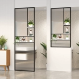 Легкая роскошная экрана из нержавеющей стали Новая китайская гостиная железо, простое вход в домашнюю цветочную сеть Полая металлическая решетка