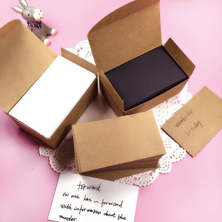 Greeting Card Blank Diy Small Card Kraft Paper Bookmark Message Card English Word Card Mini Cardboard Ins Postcard-Taobao