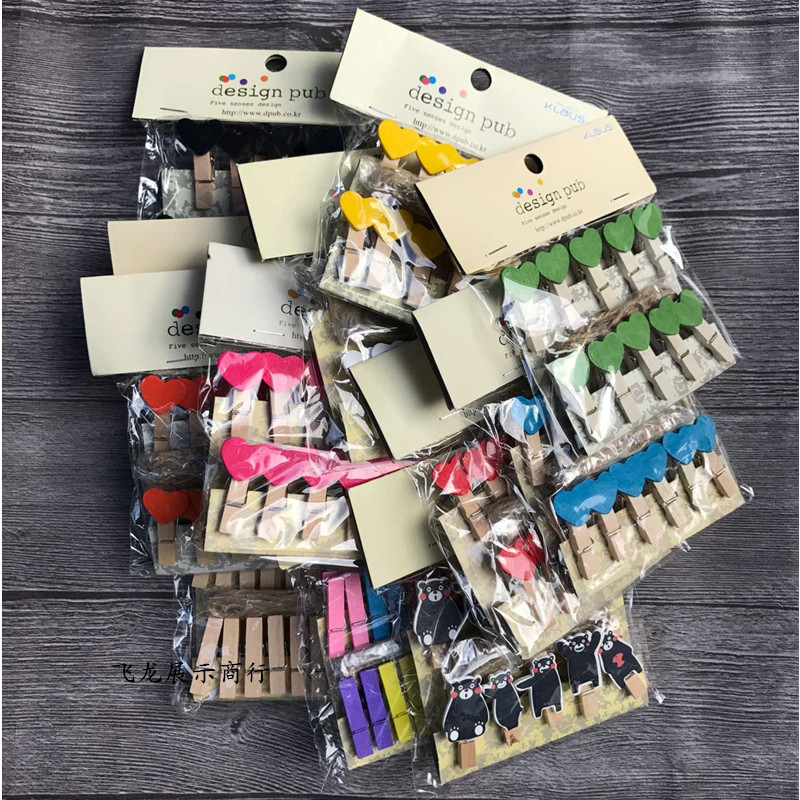 Love note photo clip hemp rope photo clip wooden wooden clip photo clip photo wall clip clip