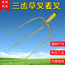 Spring ploughing steel fork agricultural tools three-strand fork tridentate fork iron fork iron fork picking straw fork gardening fork garden tools agricultural tools
