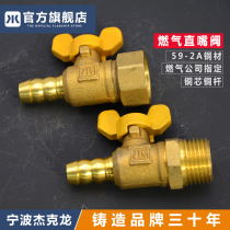 Jack Long tip stove front valve gas straight nozzle internal and external thread leakage prevention Natural Gas Gas valve 4 minutes dn15