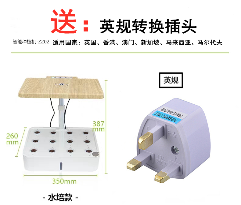 Hydroponic English gauge conversion plug