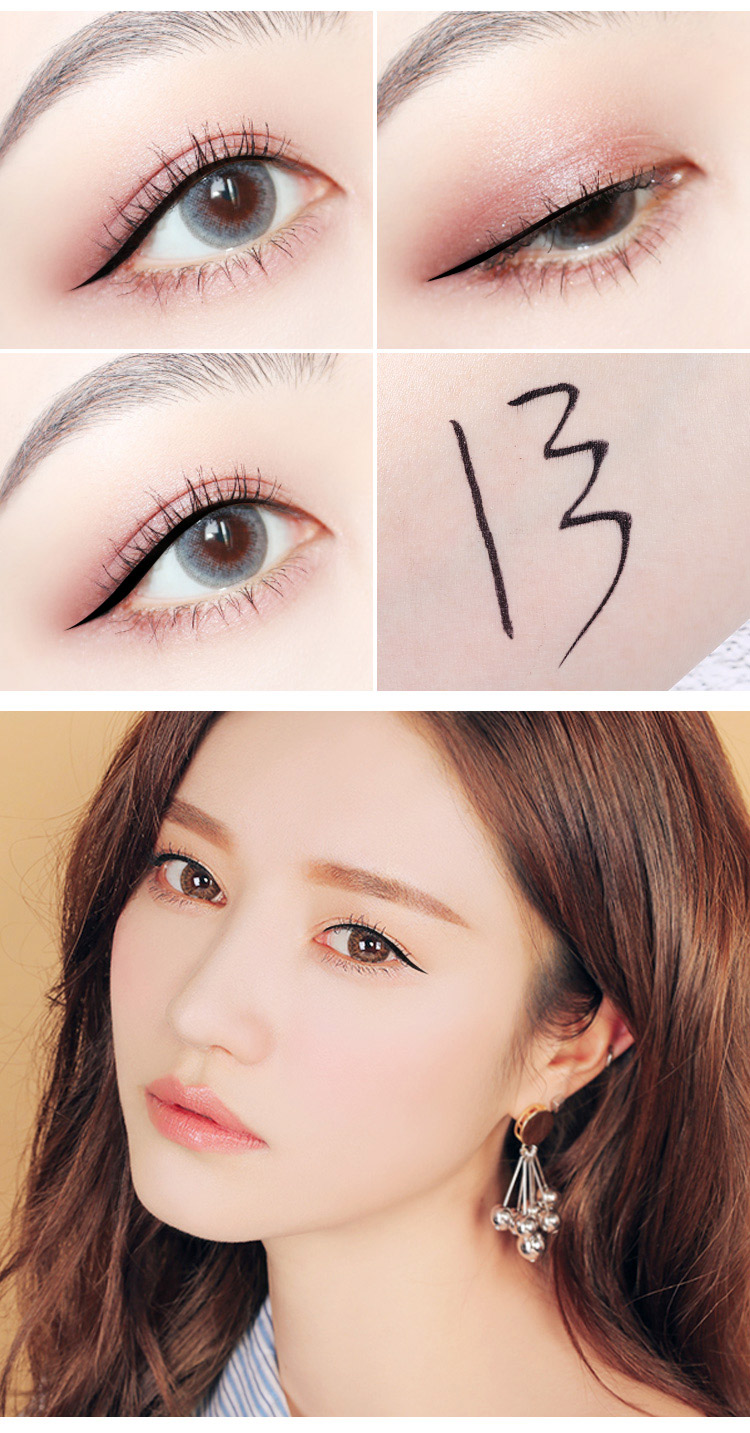 Xixi bút kẻ mắt không phải là smudged không thấm nước và mồ hôi-proof không đánh dấu đôi mắt to cố định trang điểm người mới bắt đầu đen bút kẻ mắt màu nâu bút vẽ line mắt
