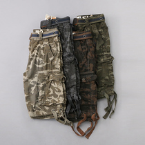 Flower-style camouflage heavy washed foreign trade tooling shorts Rugged Multi-Pocket Summer Casual Big Code Mens 50% Pants