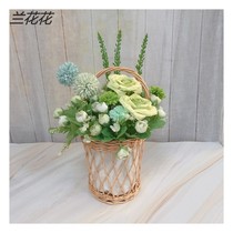 Vines handmade flower basket flower pots creative dry flowers floral floral floral floral decoration pendulum multi-meat woven cloth art basket
