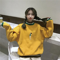 Super fire cec sweater 2019 new coat student loose funeral lazy style plus velvet thick coat womens ins tide