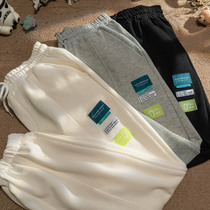 Casual Long Pants Women Summer 2021 New Loose ins Chaogue 1 Straight Drum Leather Pants Fashion Sports Pants Tide