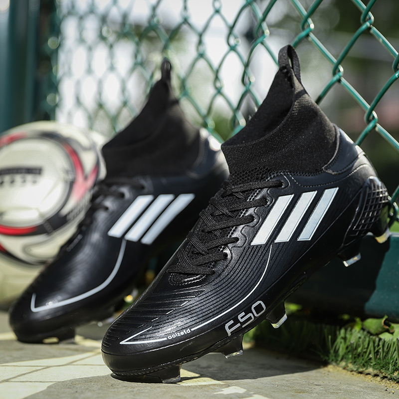 Messi high-top football shoes for men and women long broken short AG nails C Luo children's students F50 non-slip adult grass training shoes